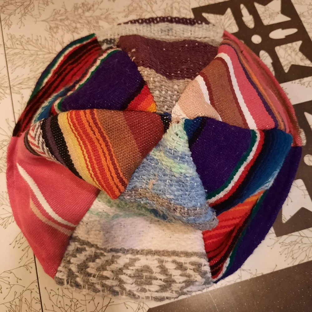 XL serape blanket scrap flop Hat handmade
